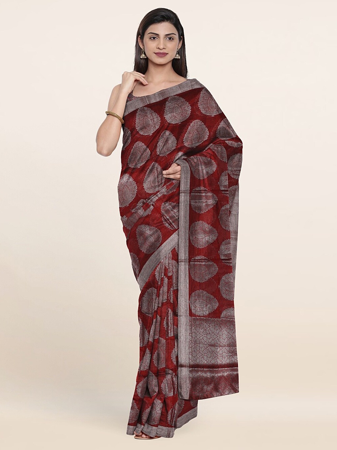 

Pothys Woven Design Zari Cotton Saree, Maroon