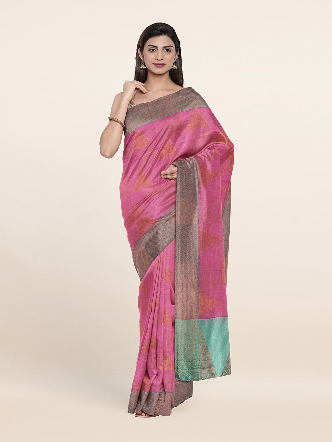 

Pothys Woven Design Zari Cotton Saree, Pink