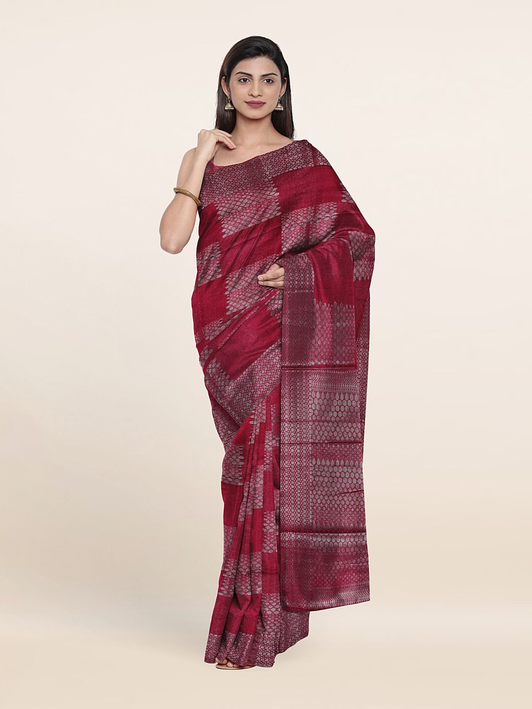 

Pothys Woven Design Zari Cotton Saree, Magenta