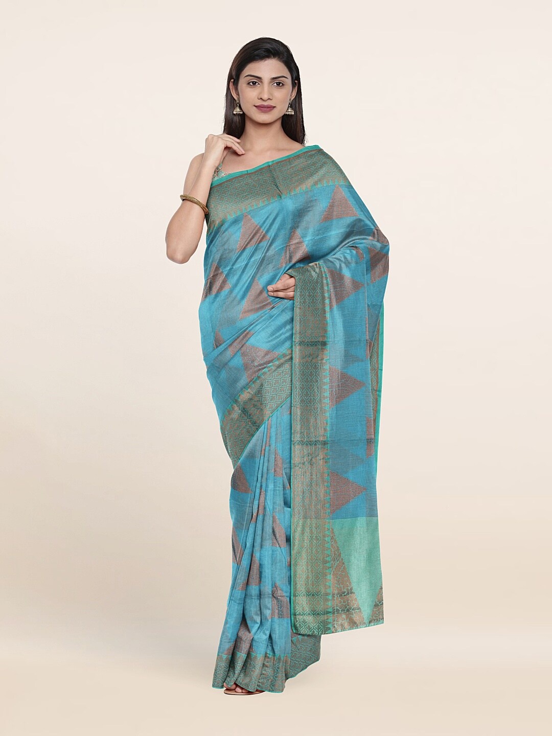 

Pothys Woven Design Zari Cotton Saree, Blue
