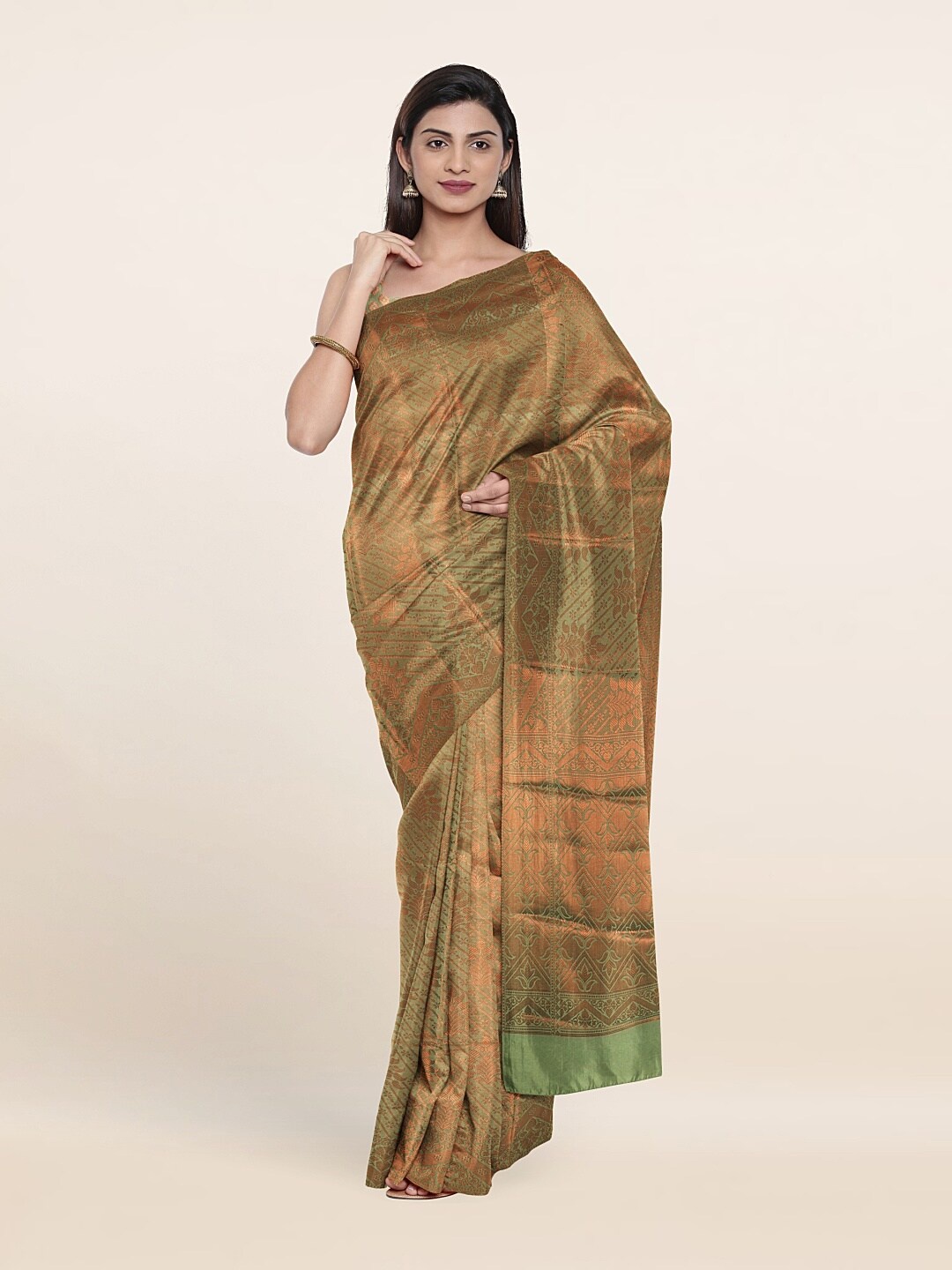 

Pothys Ethnic Motifs Zari Art Silk Saree, Green