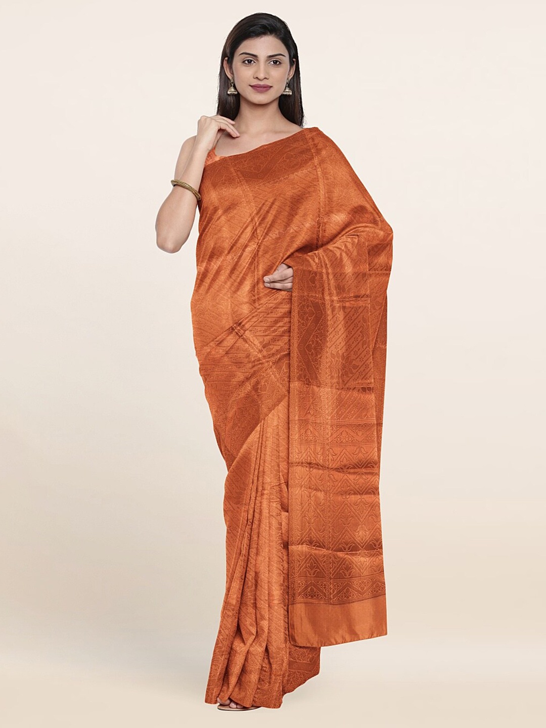 

Pothys Ethnic Motifs Zari Art Silk Saree, Peach
