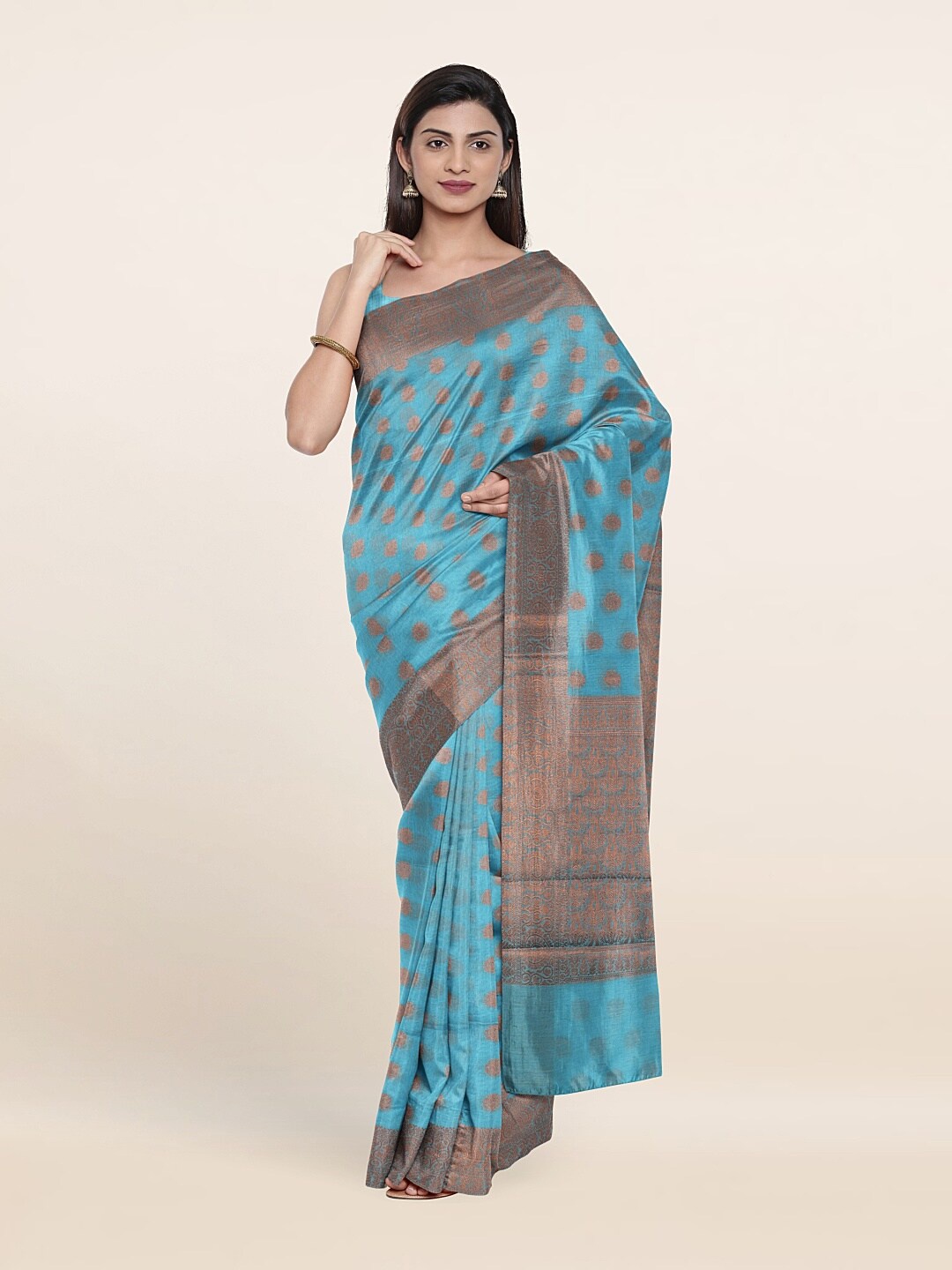 

Pothys Woven Design Zari Saree, Blue