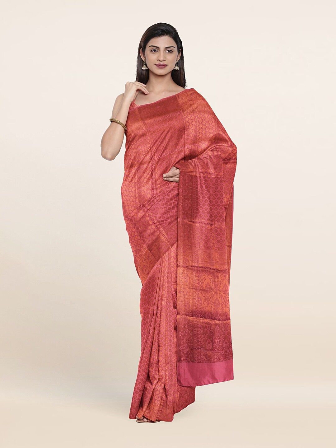 

Pothys Ethnic Motifs Zari Art Silk Saree, Pink