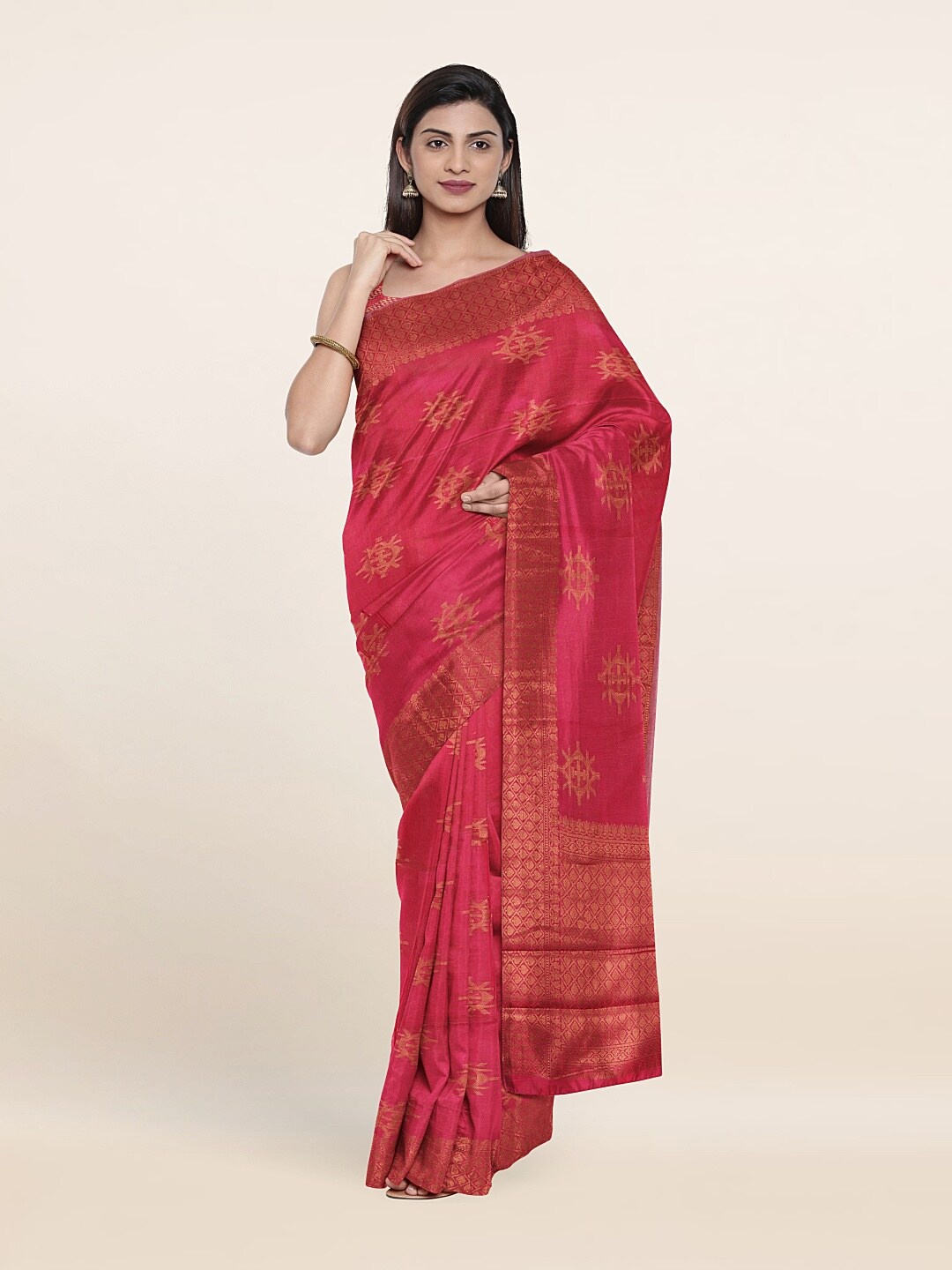

Pothys Ethnic Motifs Zari Saree, Pink