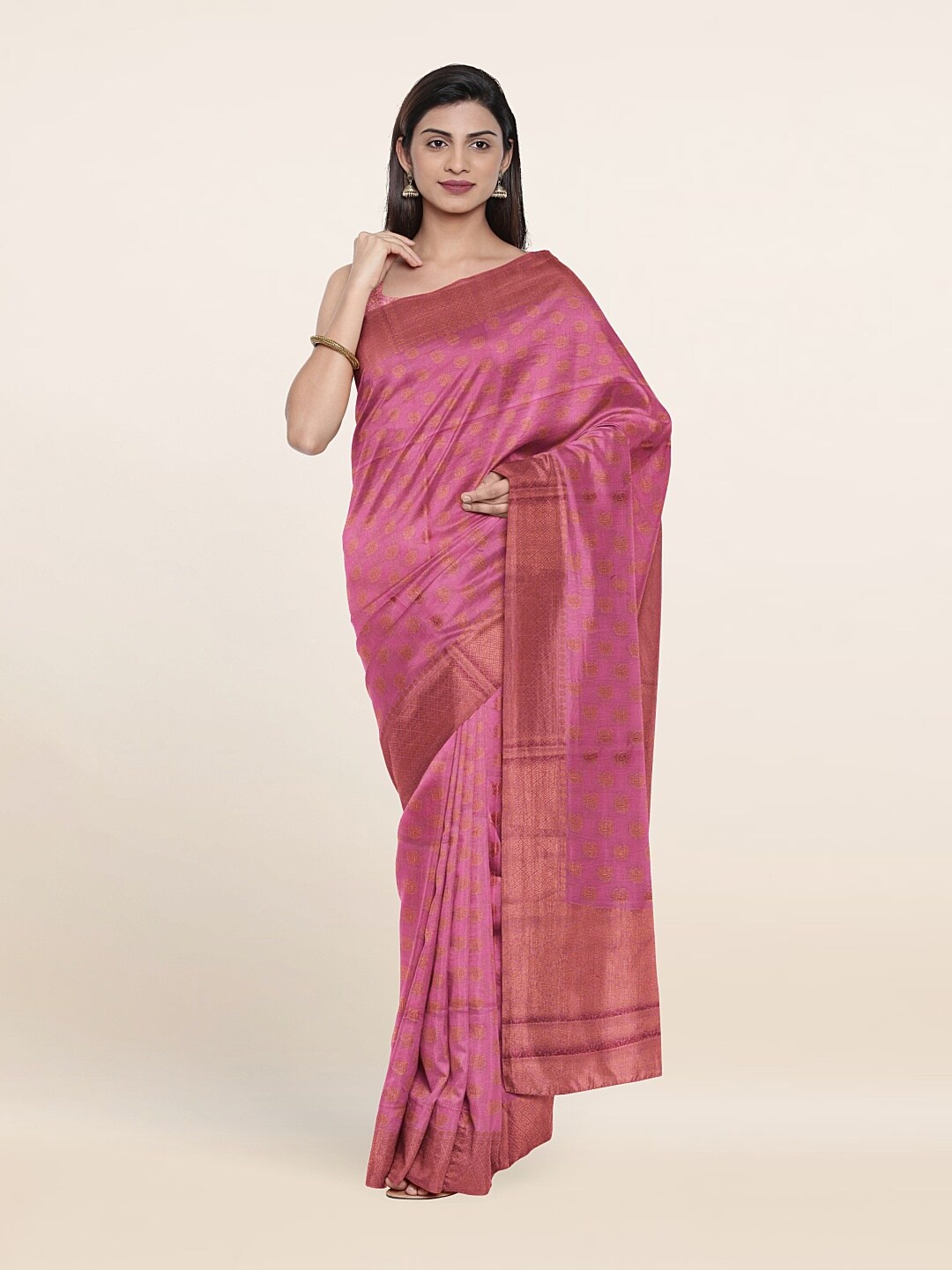 

Pothys Ethnic Motifs Zari Saree, Pink