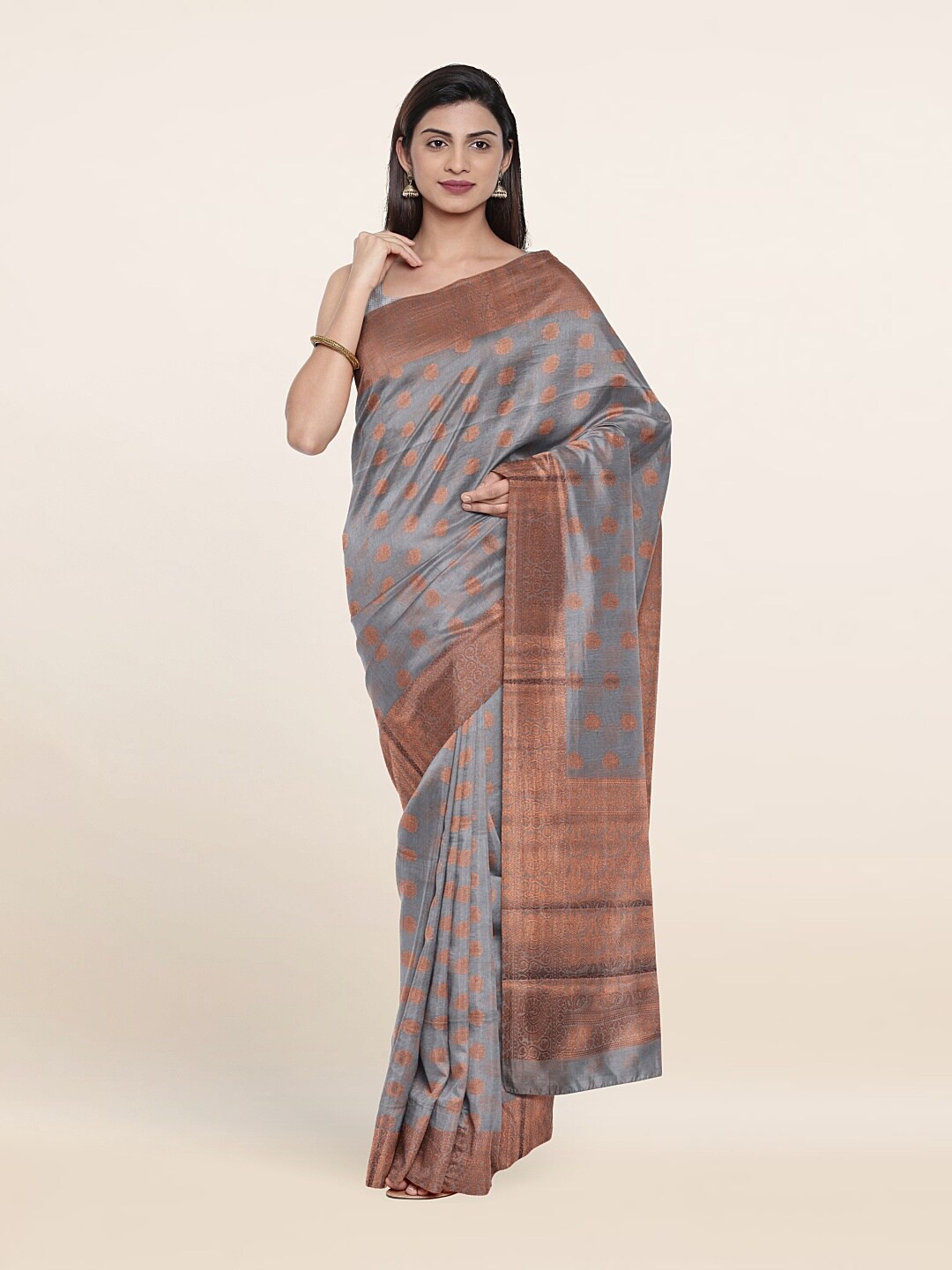 

Pothys Ethnic Motifs Zari Saree, Grey