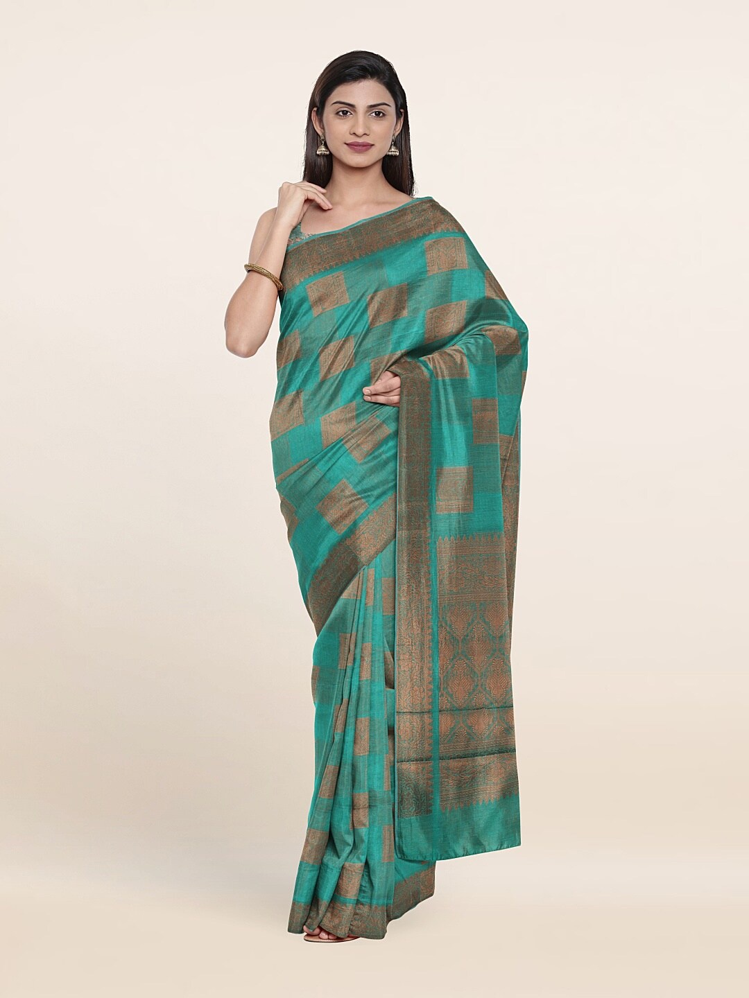 

Pothys Woven Design Zari Saree, Green