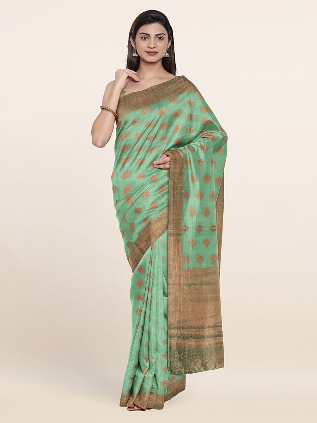 

Pothys Ethnic Motifs Zari Saree, Green