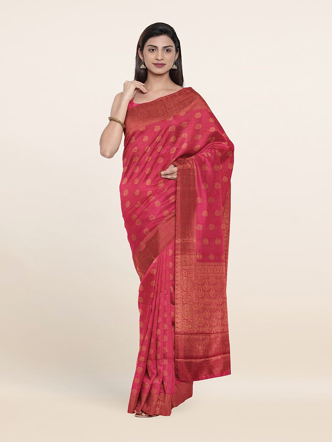 

Pothys Ethnic Motifs Zari Saree, Pink