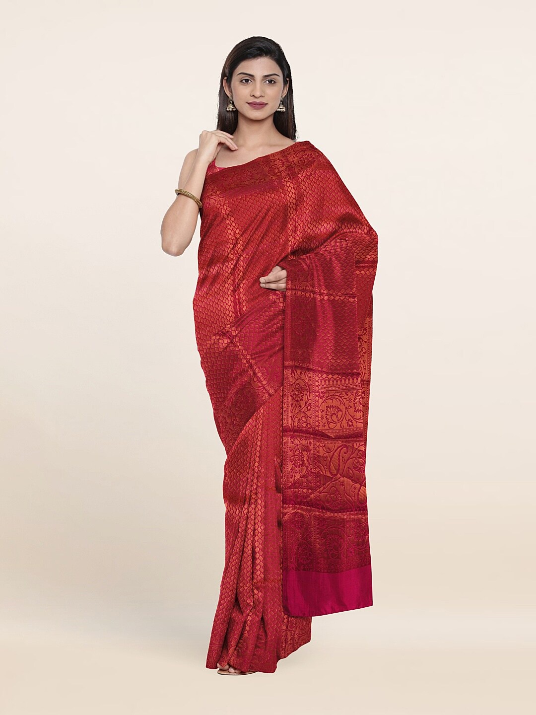 

Pothys Ethnic Motifs Zari Saree, Pink