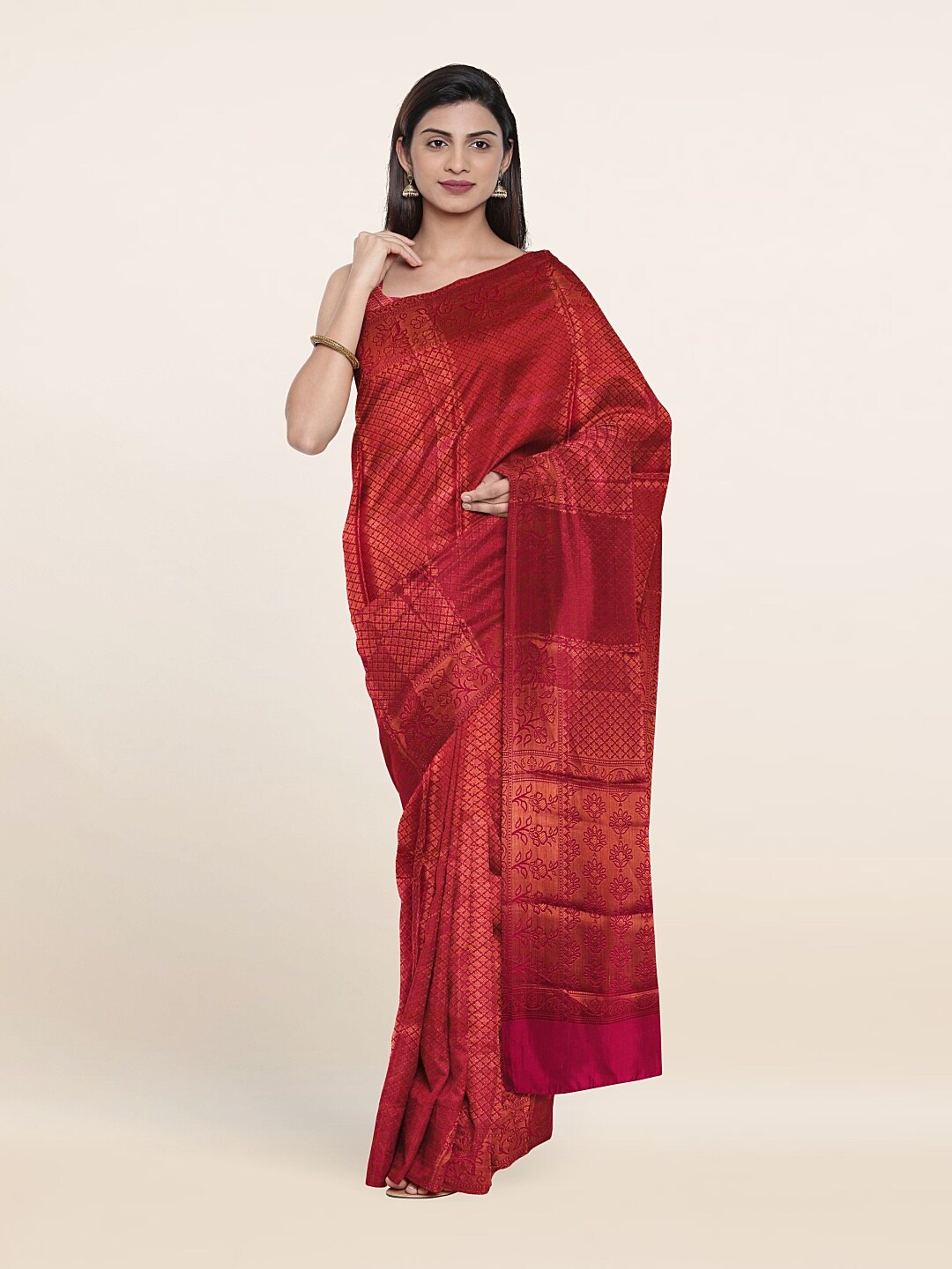 

Pothys Ethnic Motifs Zari Saree, Pink