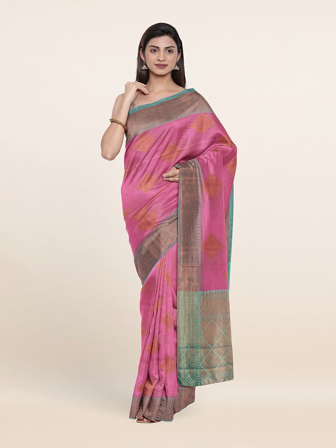 

Pothys Woven Design Zari Saree, Pink