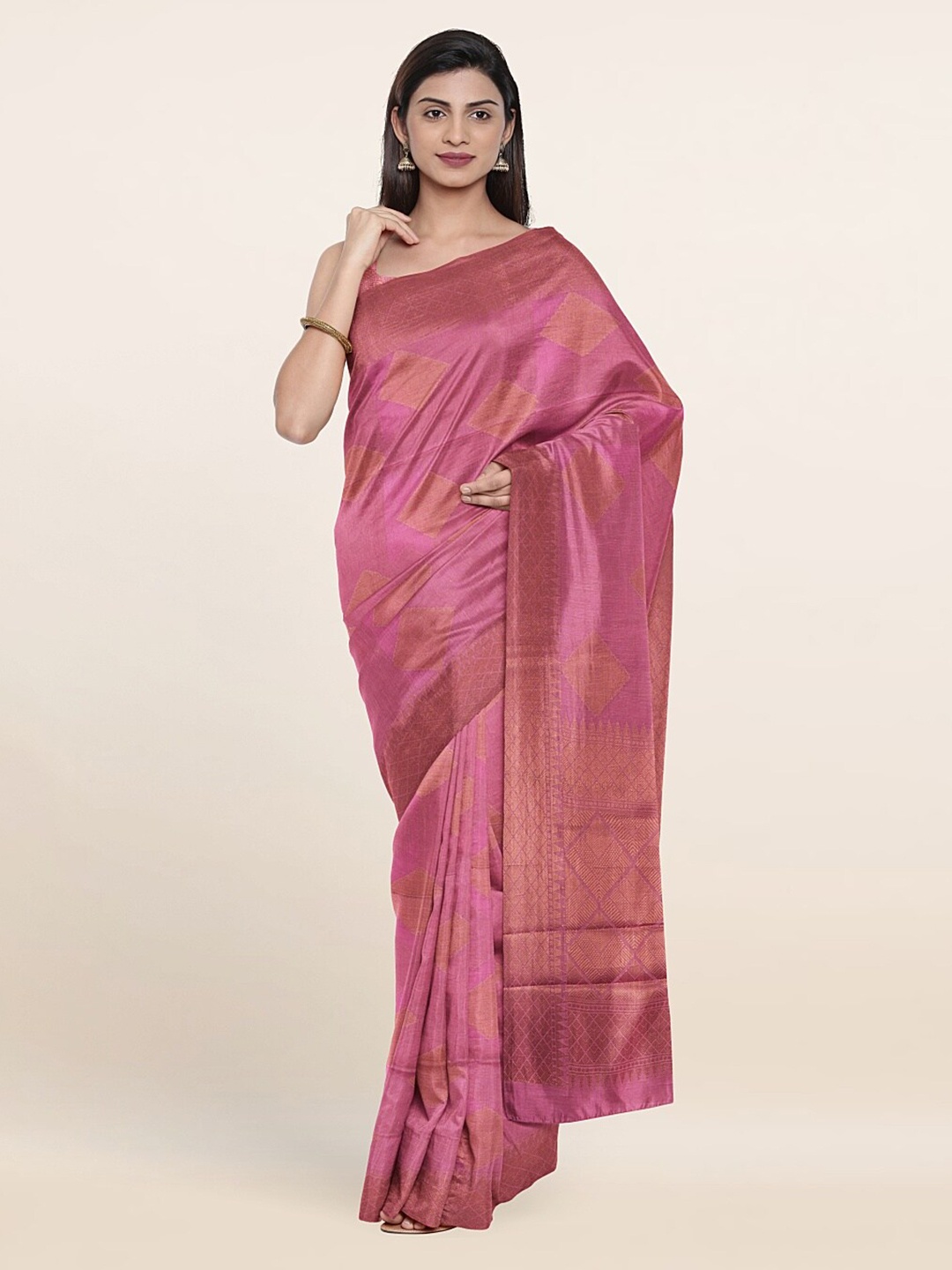

Pothys Woven Design Zari Saree, Pink