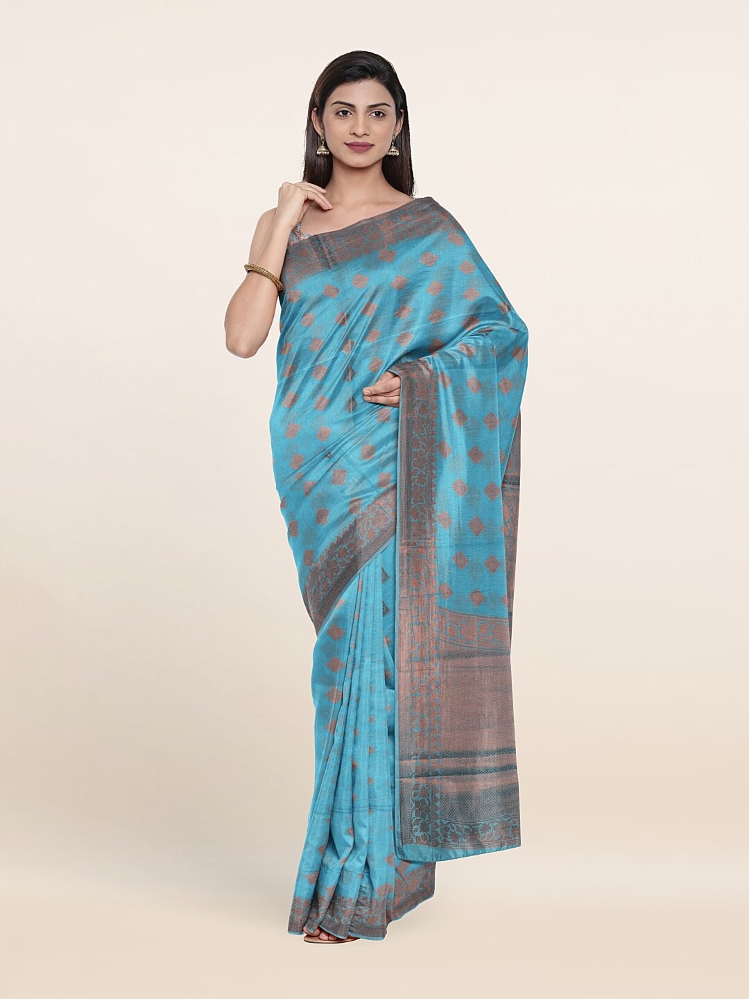 

Pothys Woven Design Zari Saree, Blue