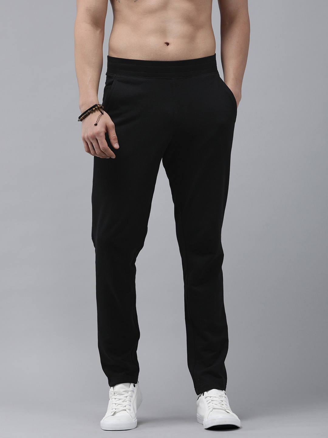 

Roadster Men Black Solid Track Pants