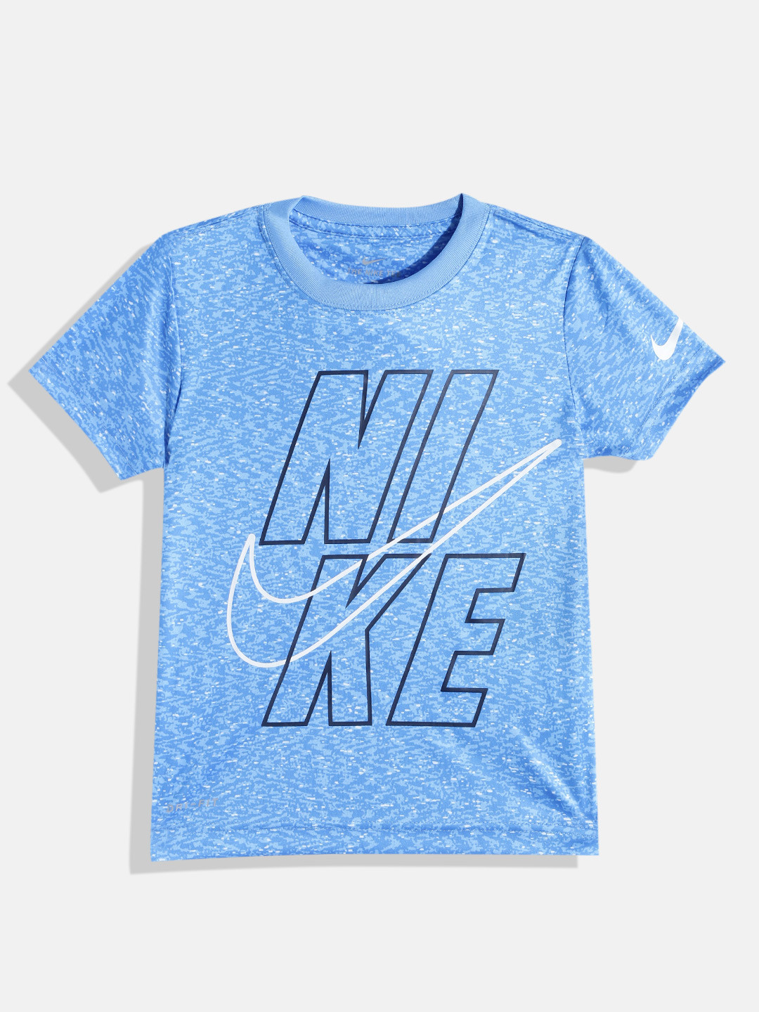 

Nike Boys Blue Brand Logo Printed T-shirt