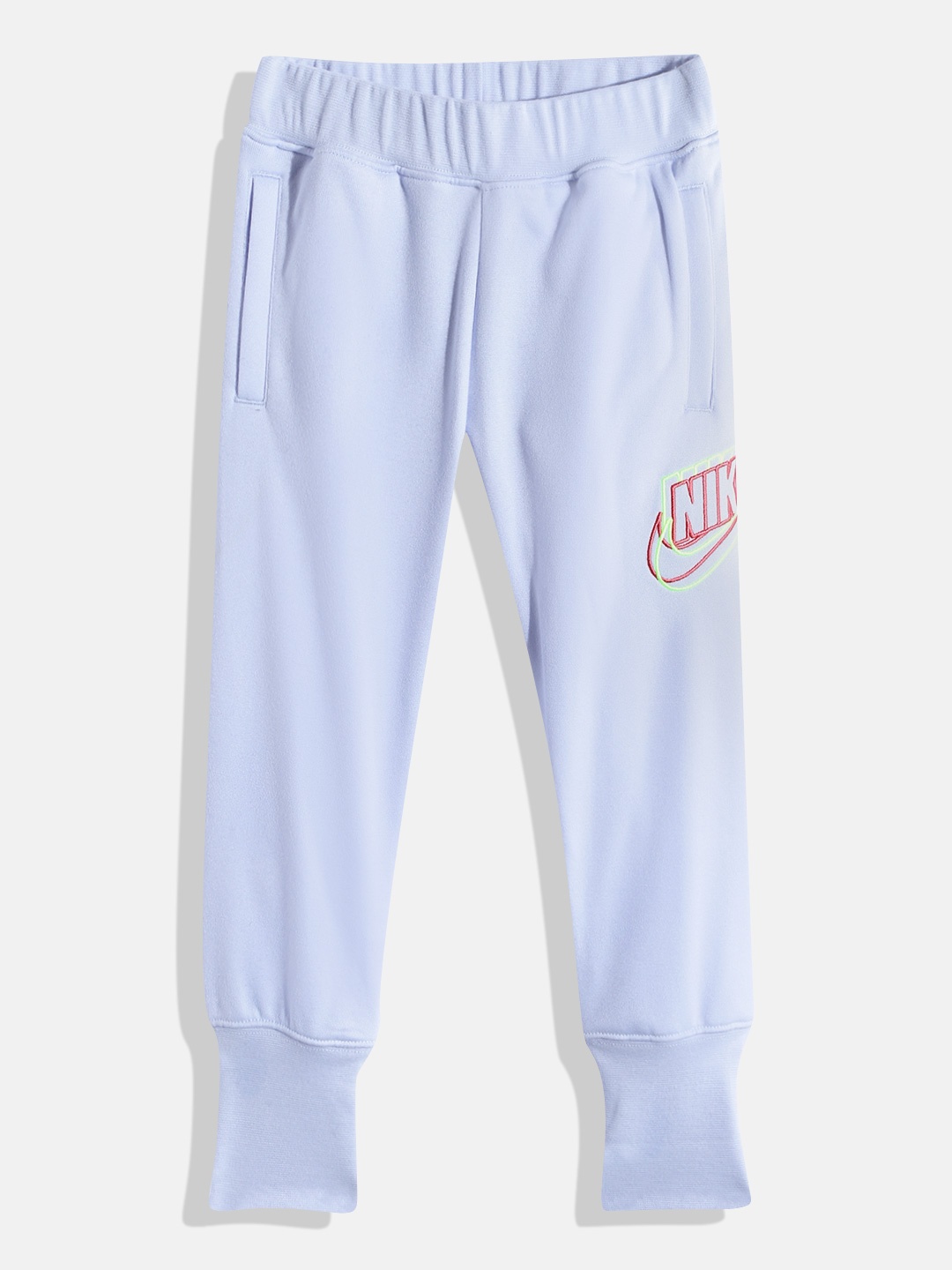 

Nike Girls Blue Brand Logo Detail Slim Fit Recycled Joggers