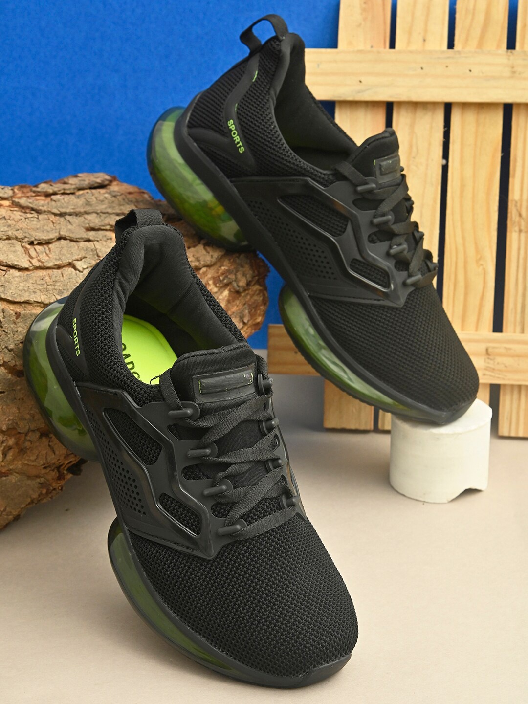 

Roadster Men Black Mesh Running Non-Marking Shoes