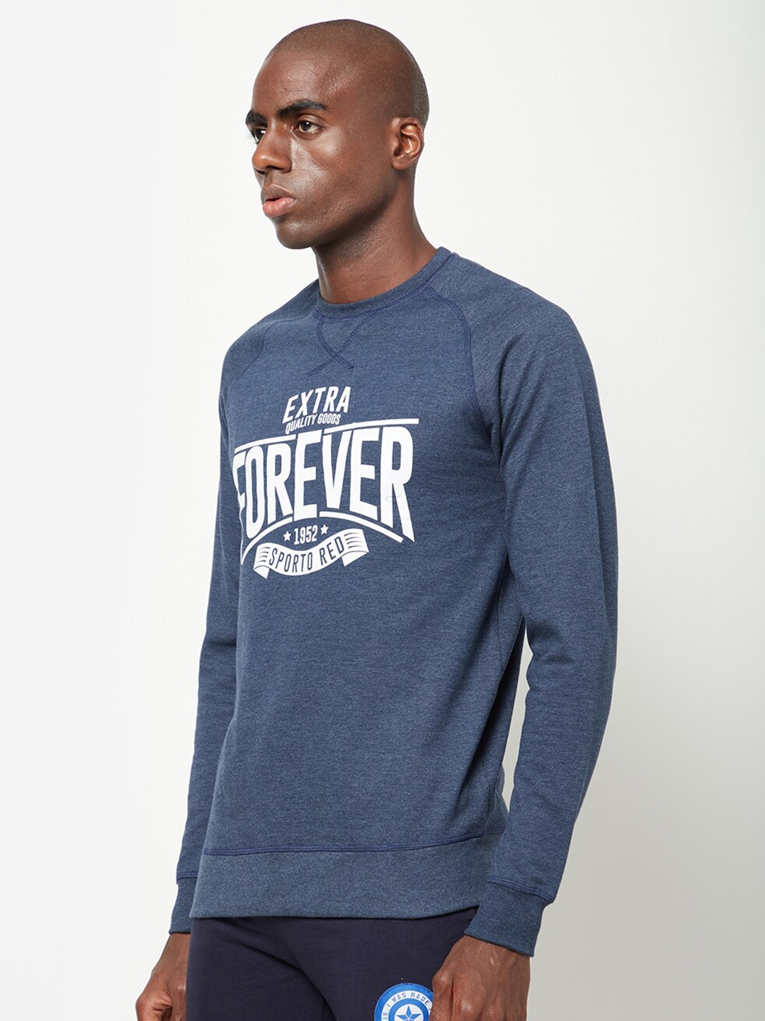 

SPORTO Men Typography Printed Sweatshirt, Blue