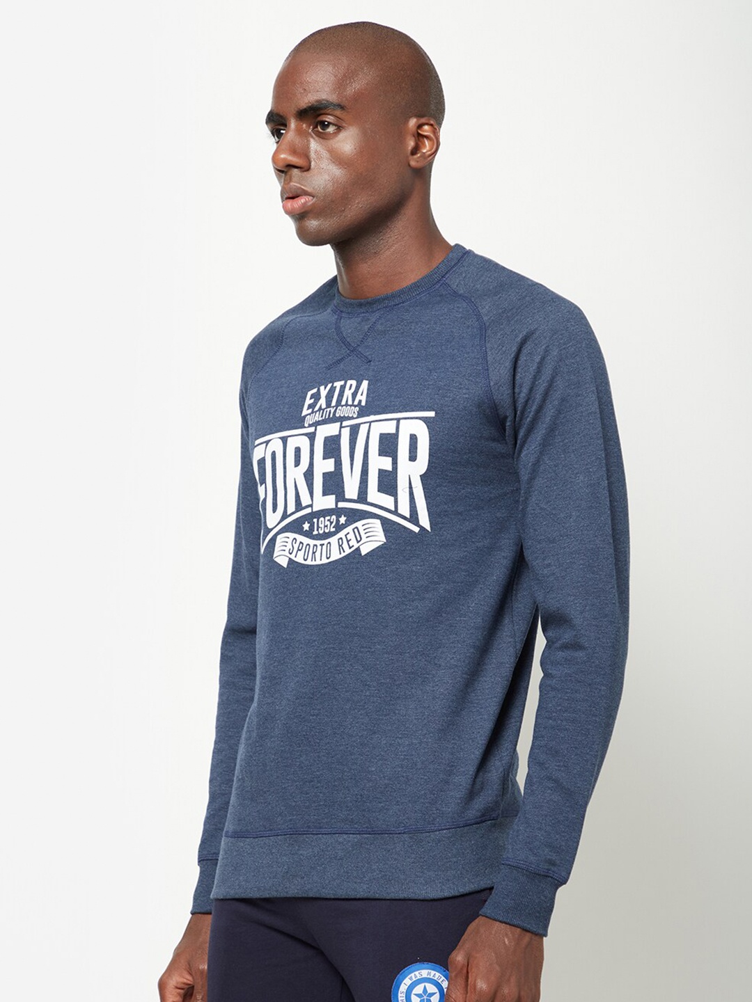 

SPORTO Men Printed Sweatshirt, Blue