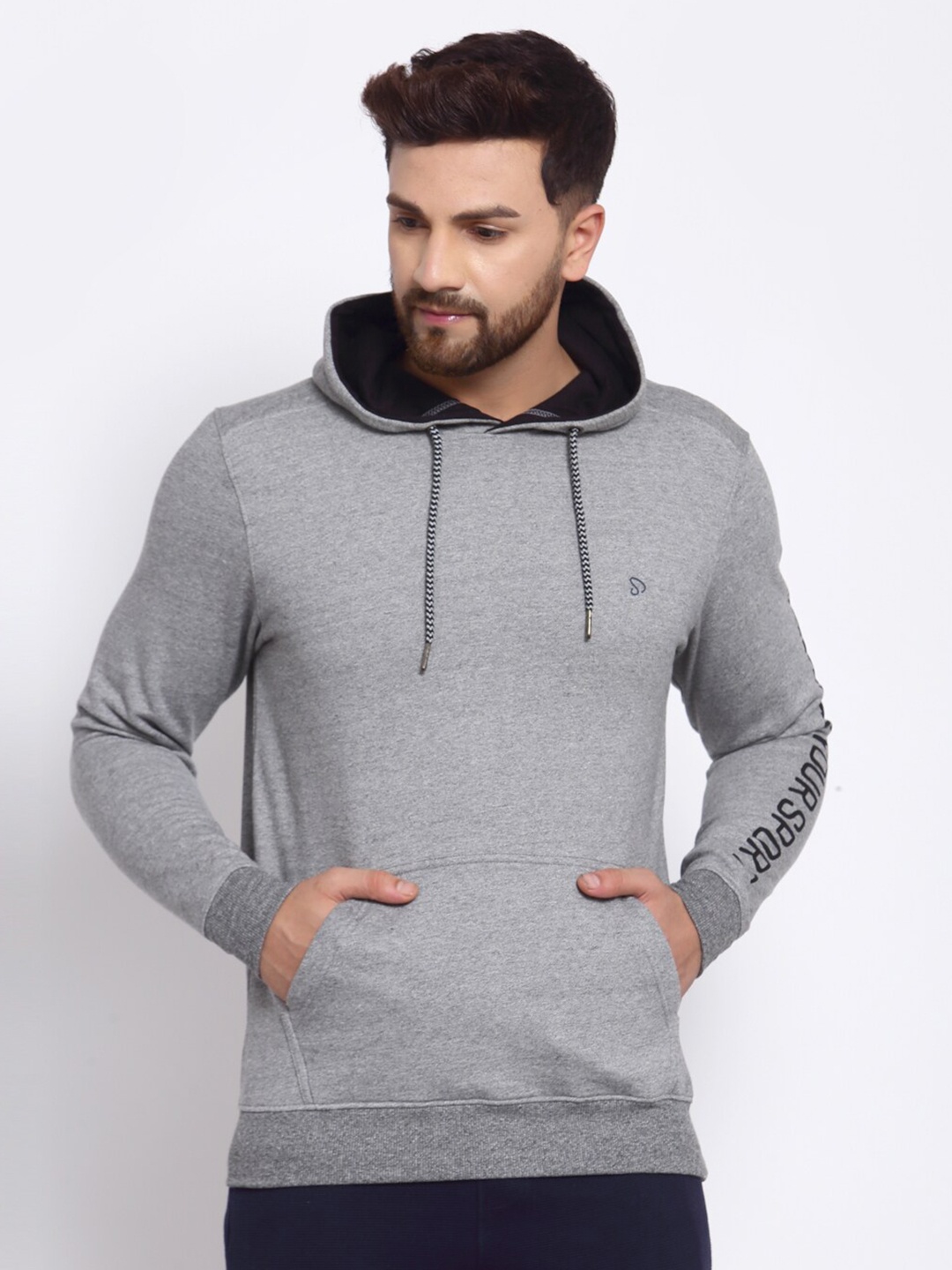 

SPORTO Men Hooded Sweatshirt, Grey