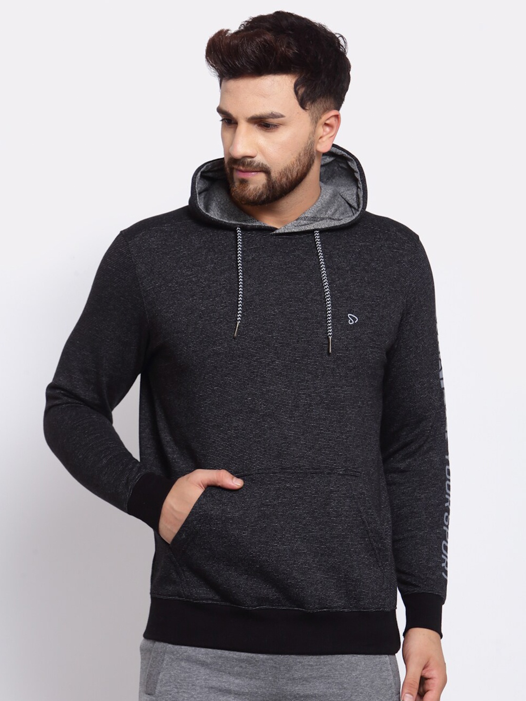 

SPORTO Men Hooded Sweatshirt, Black