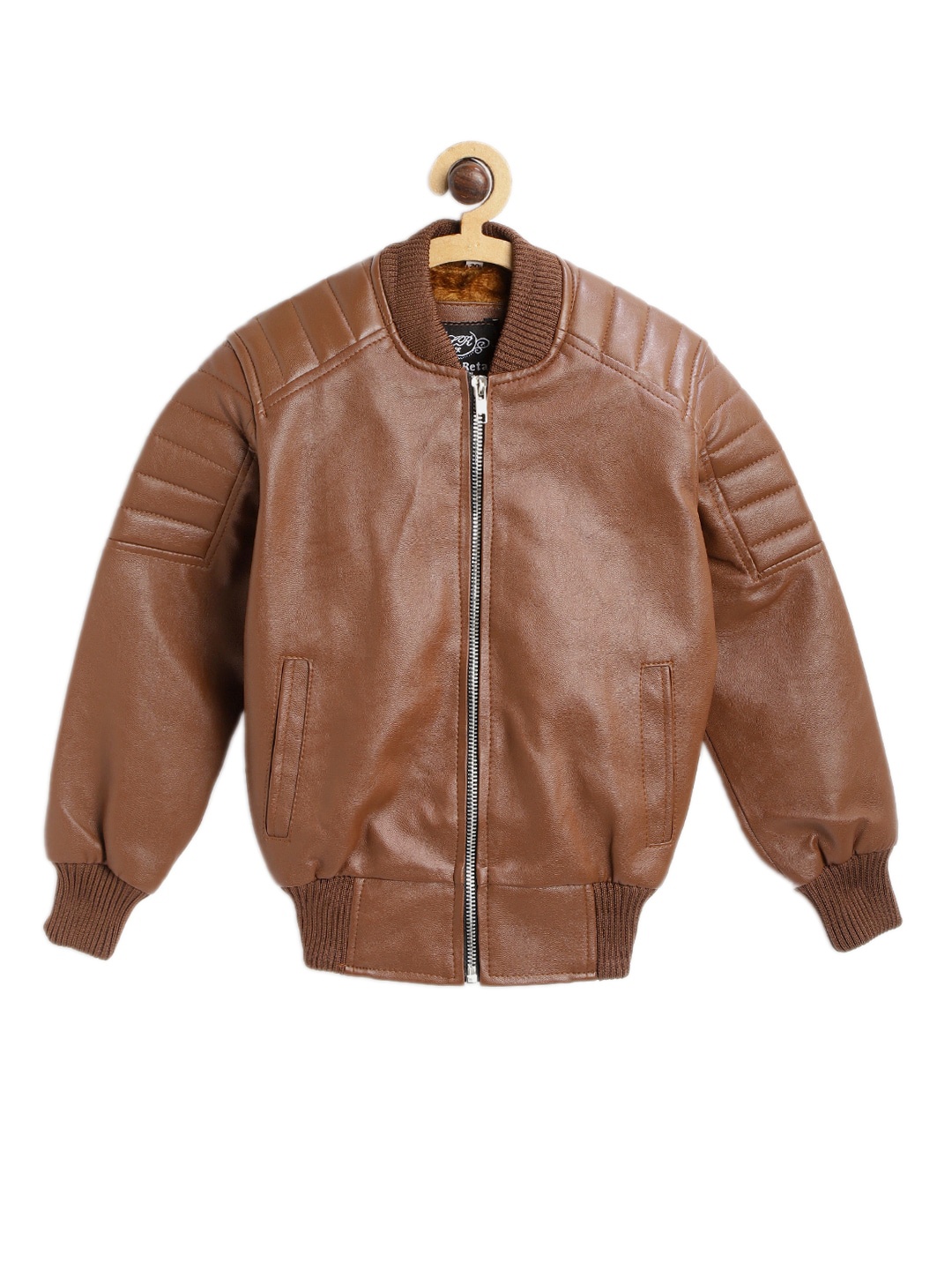 

Leather Retail Boys Lightweight Bomber Jacket, Brown