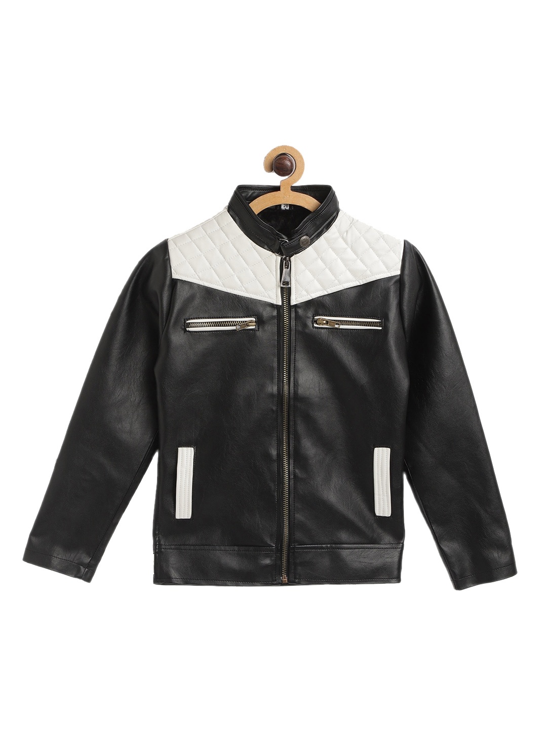 

Leather Retail Boys Colourblocked Lightweight Tailored Jacket, Black