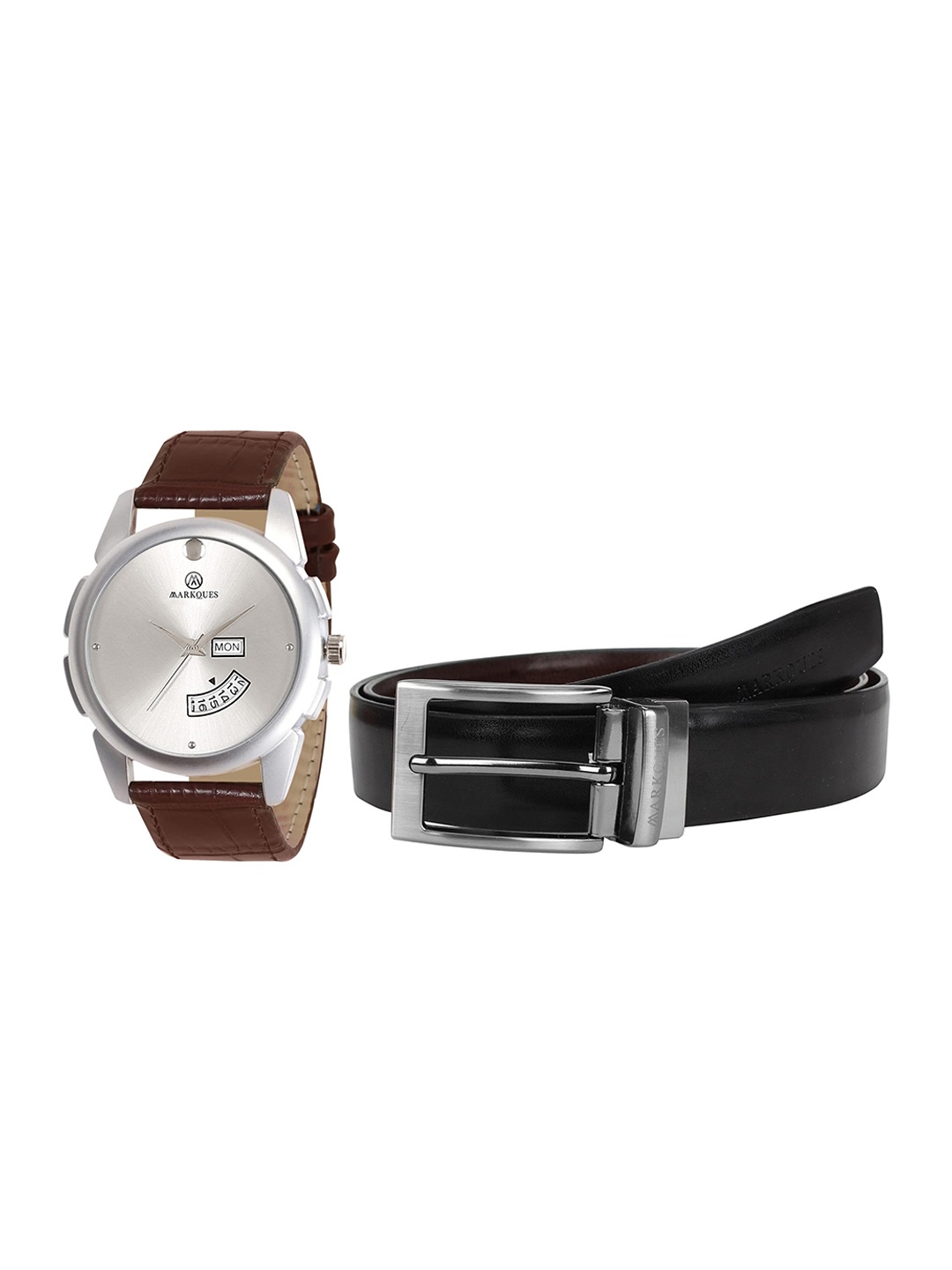 

MARKQUES Men Solid Accessory Gift Set, Brown