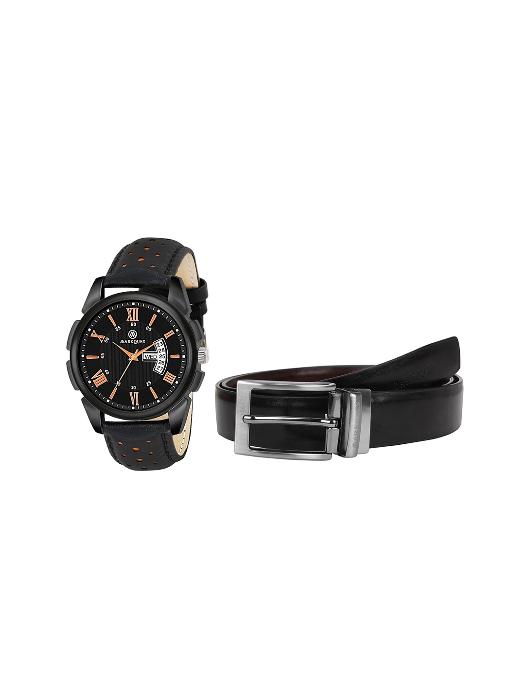

MARKQUES Men Solid Accessory Gift Set, Black