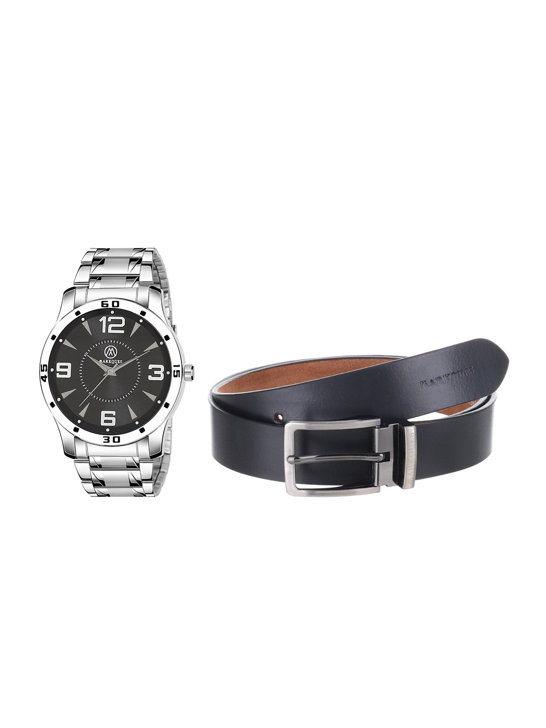 

MARKQUES Men Solid Accessory Gift Set, Silver
