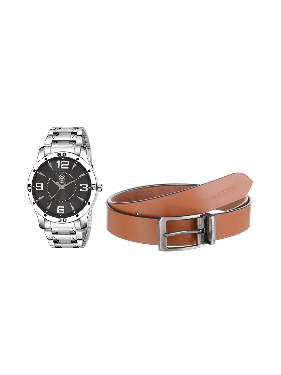

MARKQUES Men Solid Accessory Gift Set, Silver