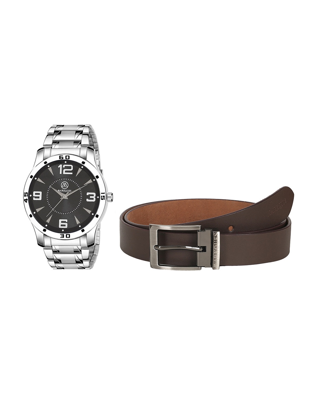 

MARKQUES Men Solid Accessory Gift Set, Silver