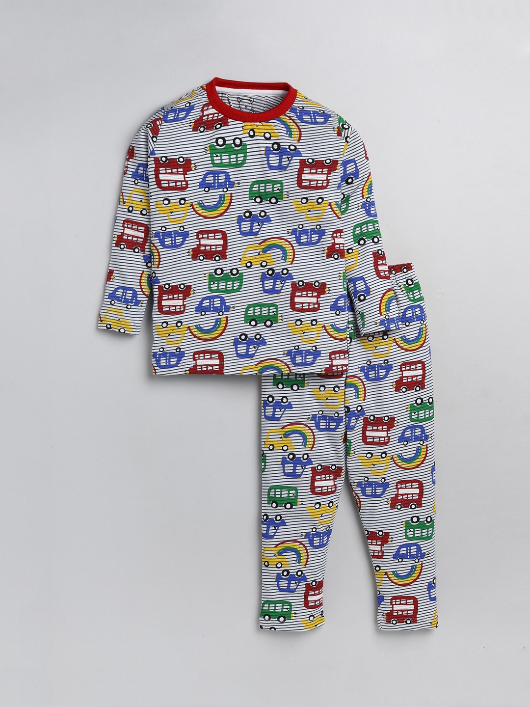 

Lazy Shark Boys Graphic Printed Night suit, Grey