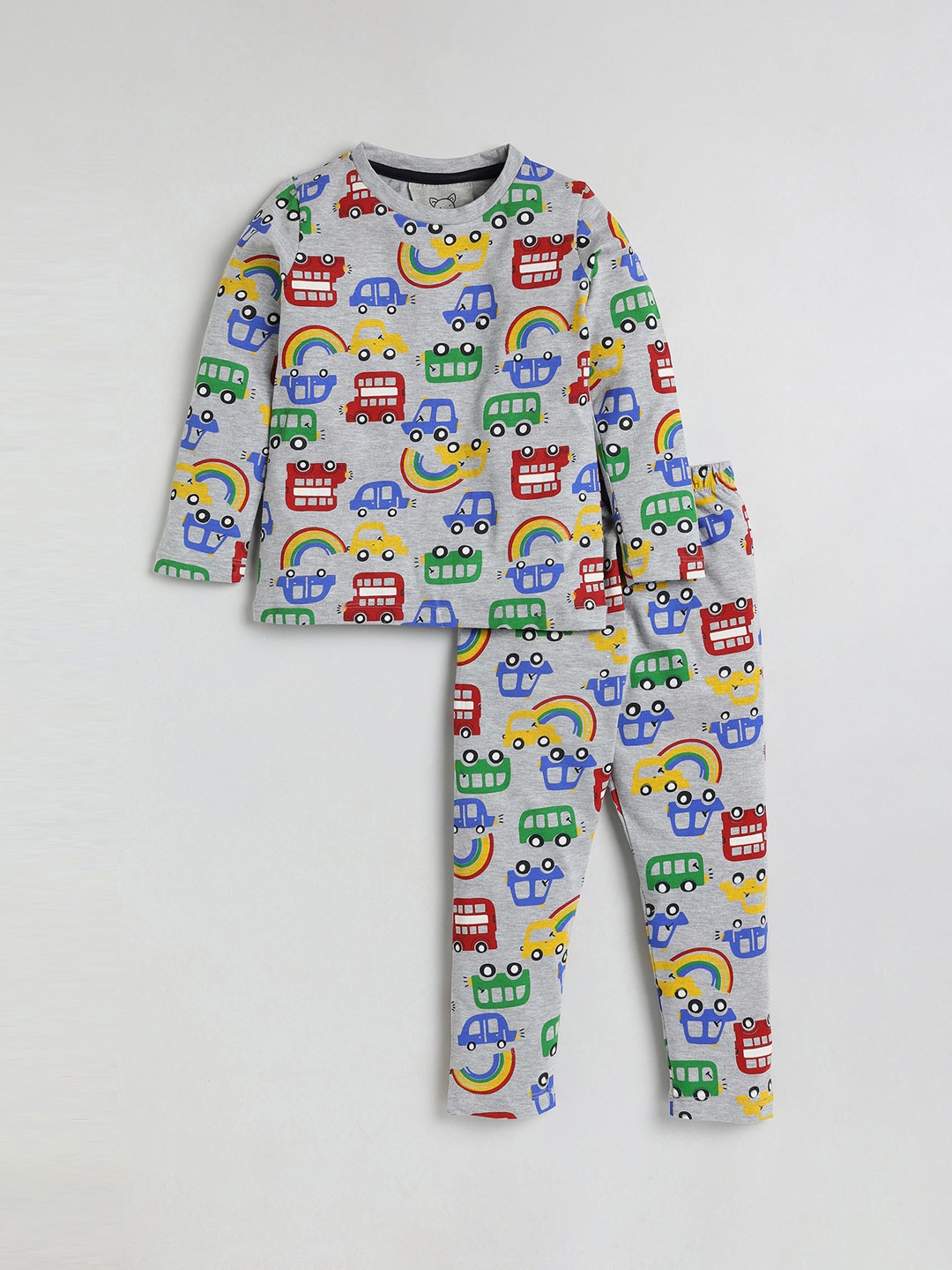 

Lazy Shark Boys Printed Night suit, Grey