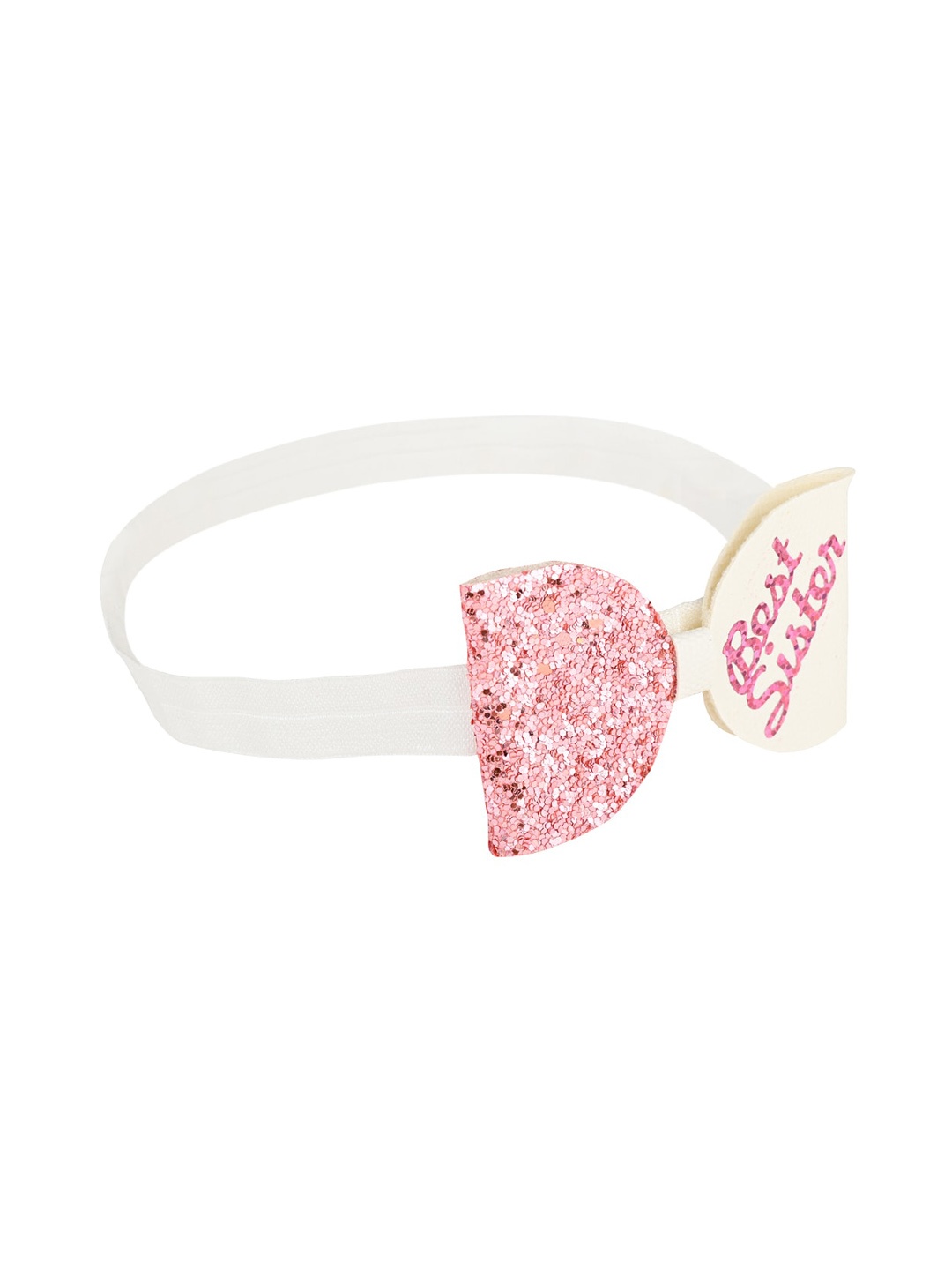 

Aye Candy Girls Solid Best Sister Festive Bow Headband, Pink