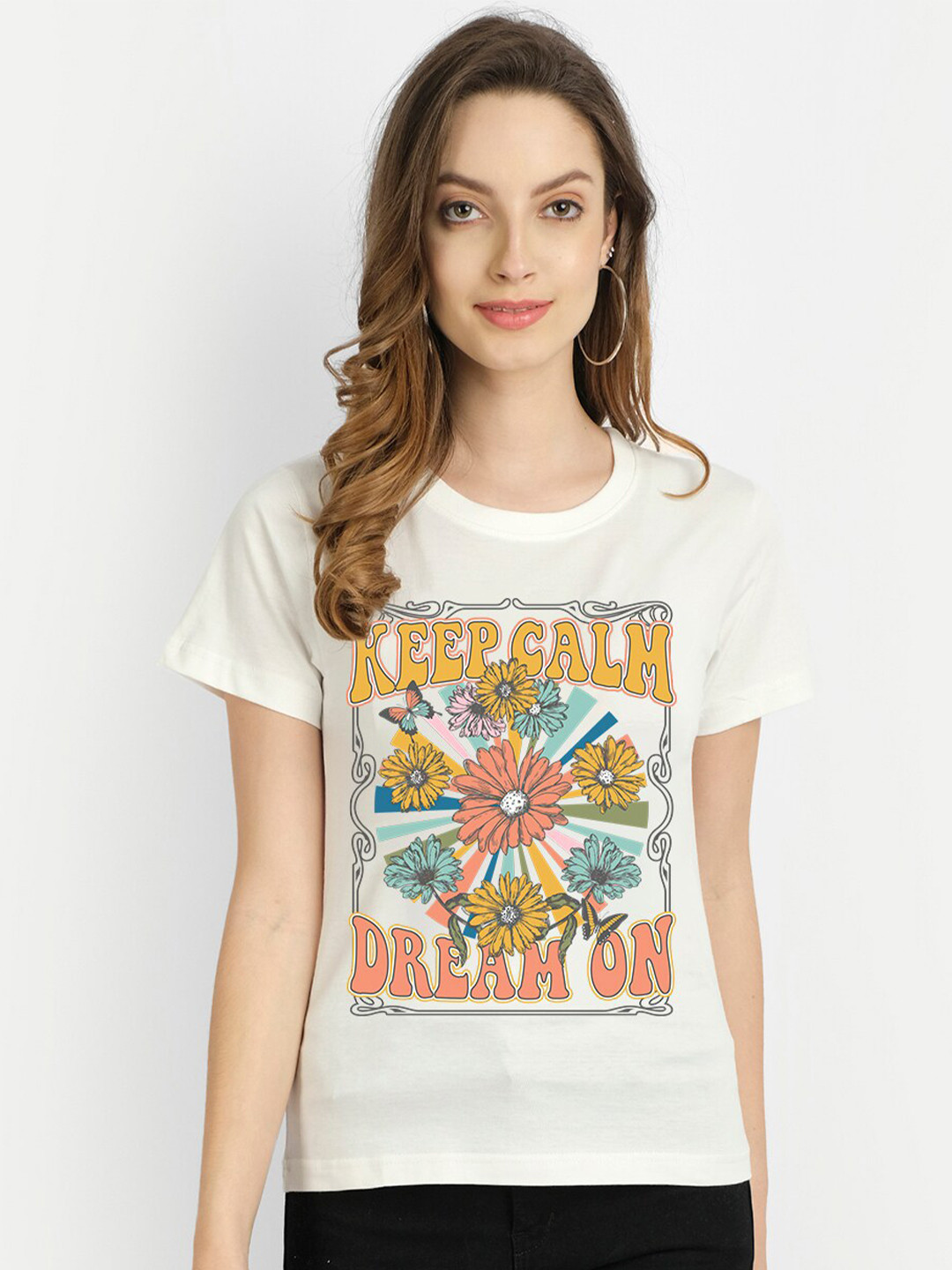 

THREADCURRY Women Typography Printed T-shirt, White
