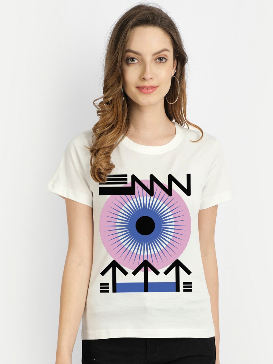 

THREADCURRY Women Typography Printed T-shirt, White