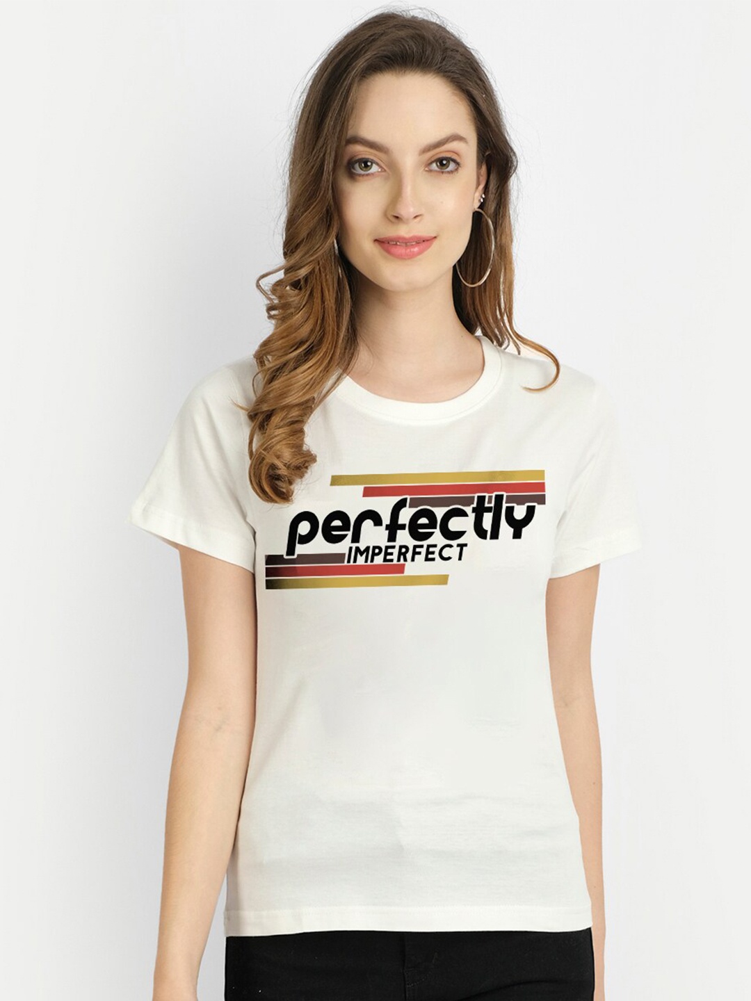 

THREADCURRY Women Typography Printed T-shirt, White