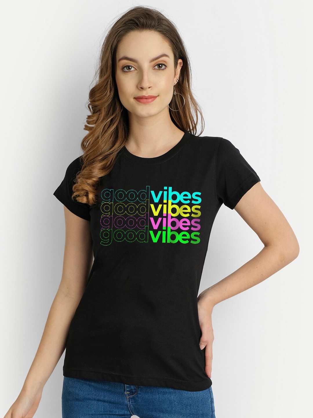

THREADCURRY Women Typography Printed T-shirt, Black