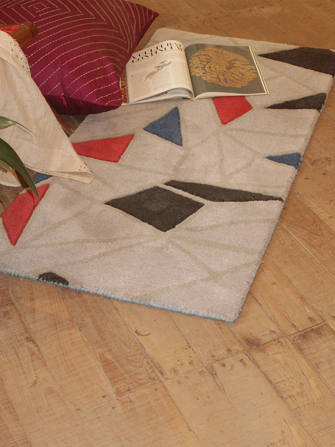 

ZEBA Printed Pure Wool Hand-Tufted Carpets, Grey