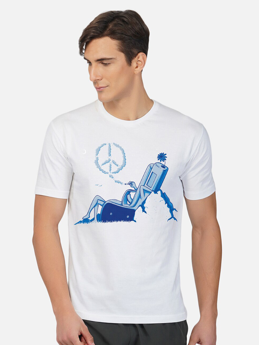 

THREADCURRY Men Printed T-shirt, White