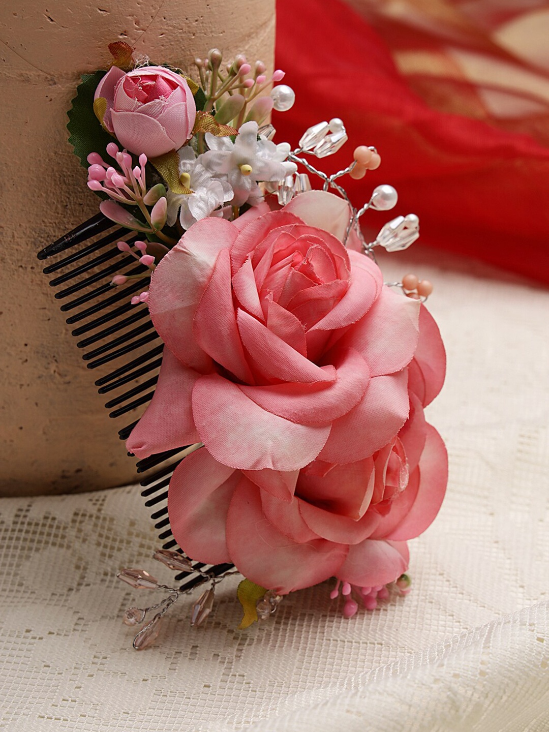 

Moedbuille Women Embellished Hair Accessory, Pink