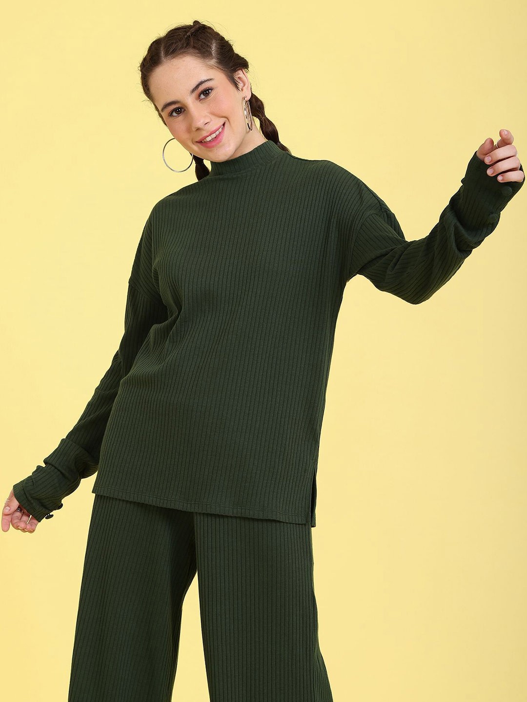 

Flying Machine Women Striped Top, Green