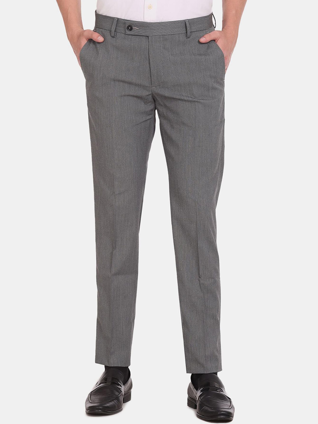 

Arrow Men Tailored Mid Rise Regular Fit Formal Trouser, Grey
