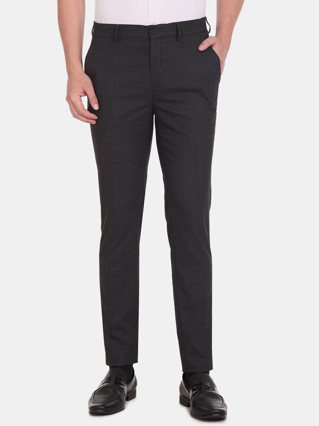 

Arrow New York Men Mid Rise Slim Fit Formal Trouser, Black