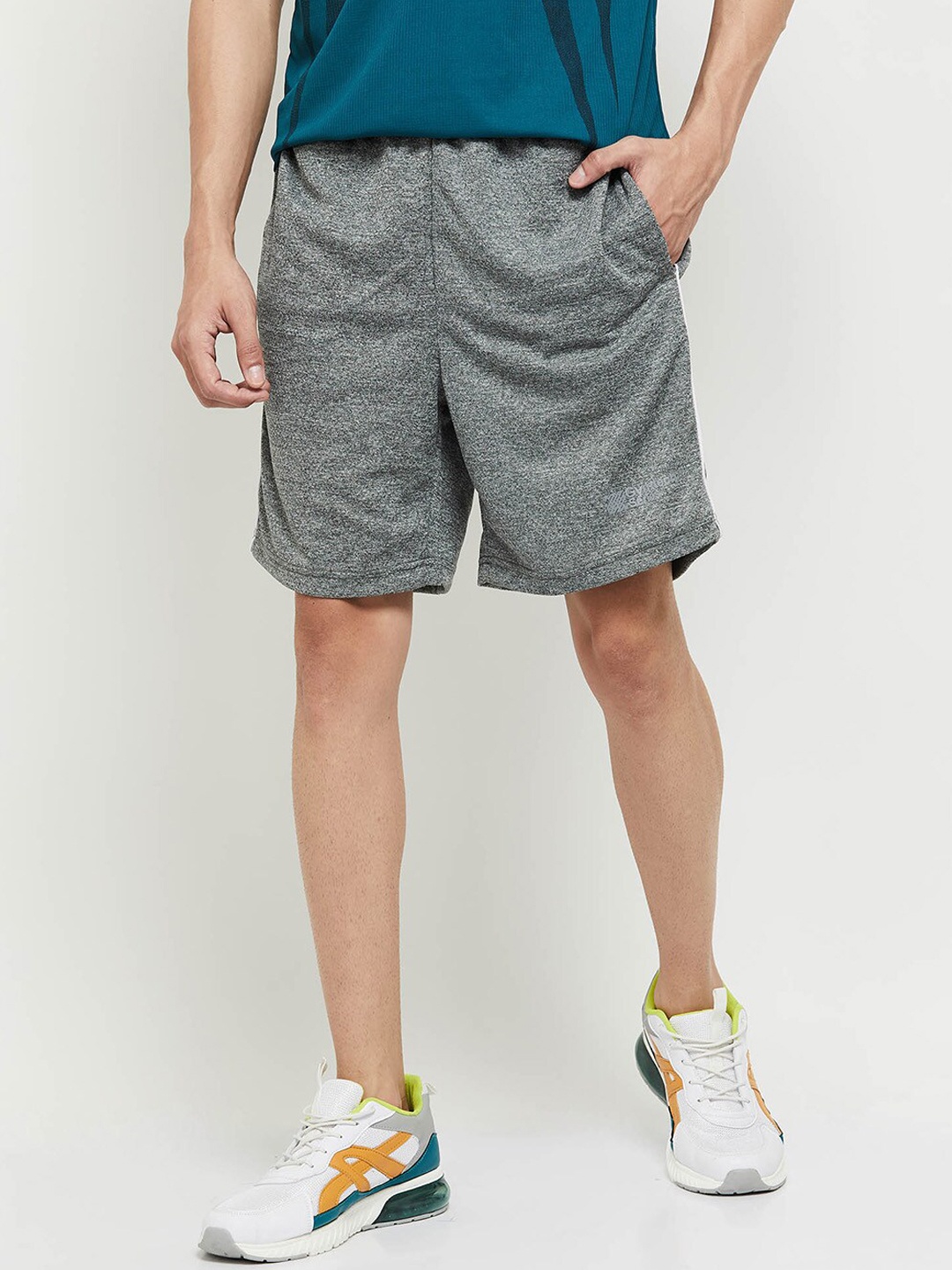 

max Men Polyester Sports Shorts, Grey