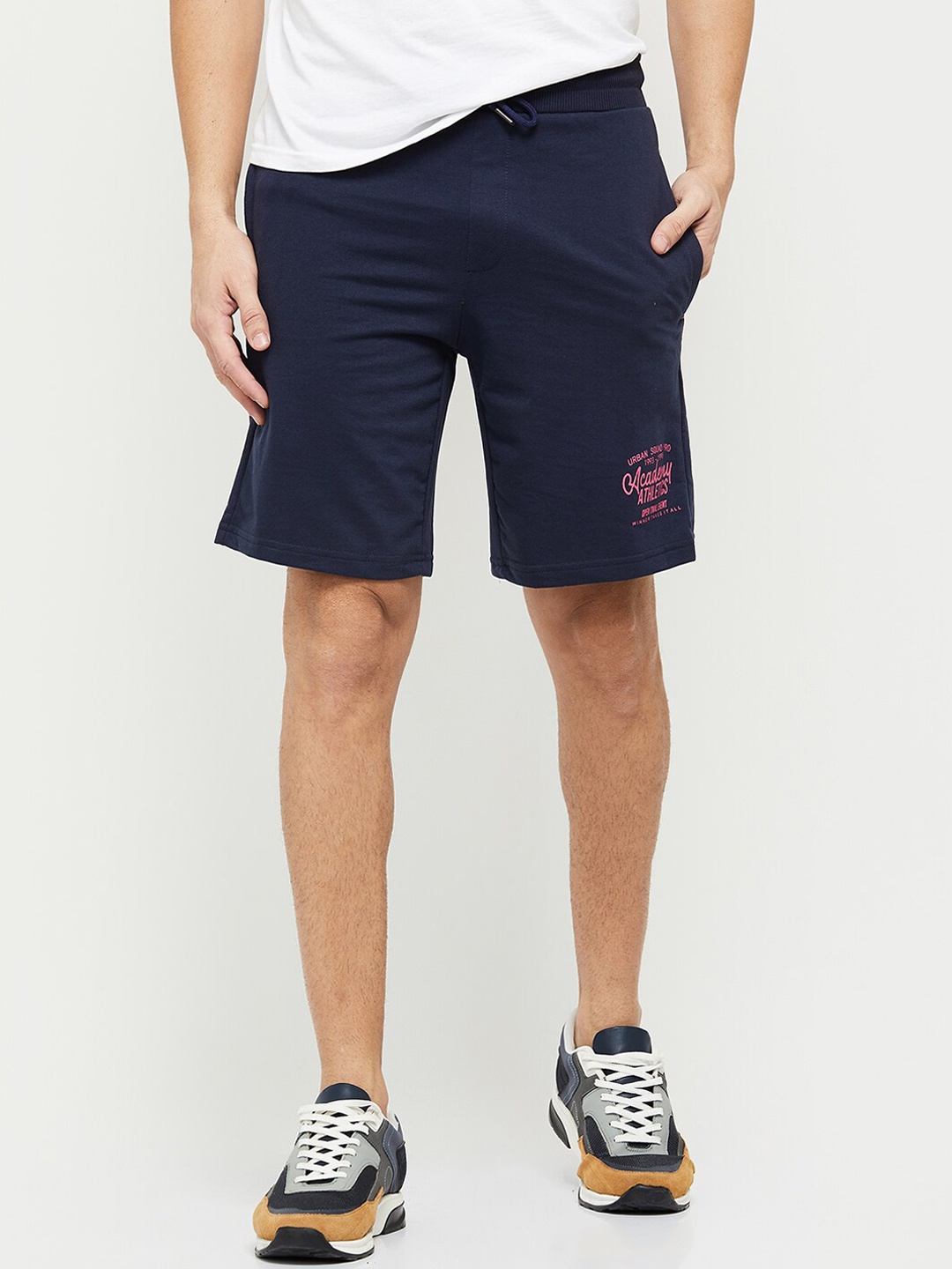 

max Men Typography Printed Sports Shorts, Blue