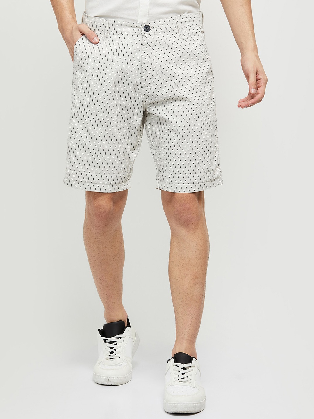 

max Men Cotton Printed Shorts, Grey